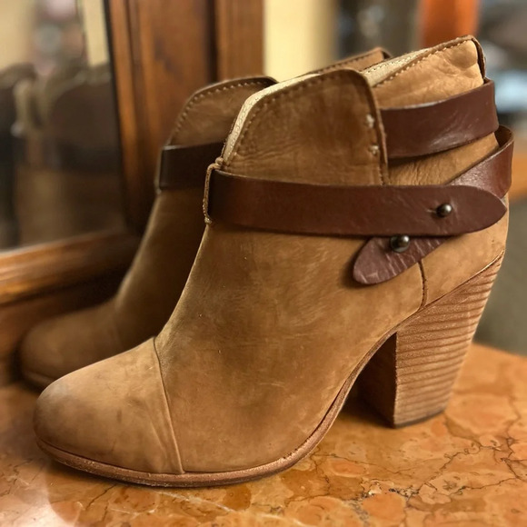 Rag & bone Harlow nubuck cognac and brown bootie - Picture 2 of 10
